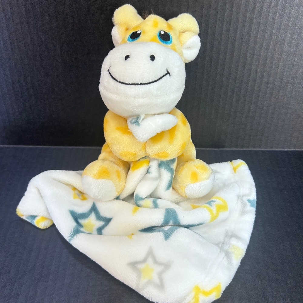 Star Print Baby Yellow Little Beginnings Giraffe Plush Security Blanket Lovey OS